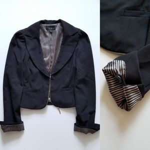 Forever 21 Pinstripe Lining Zipper Blazer